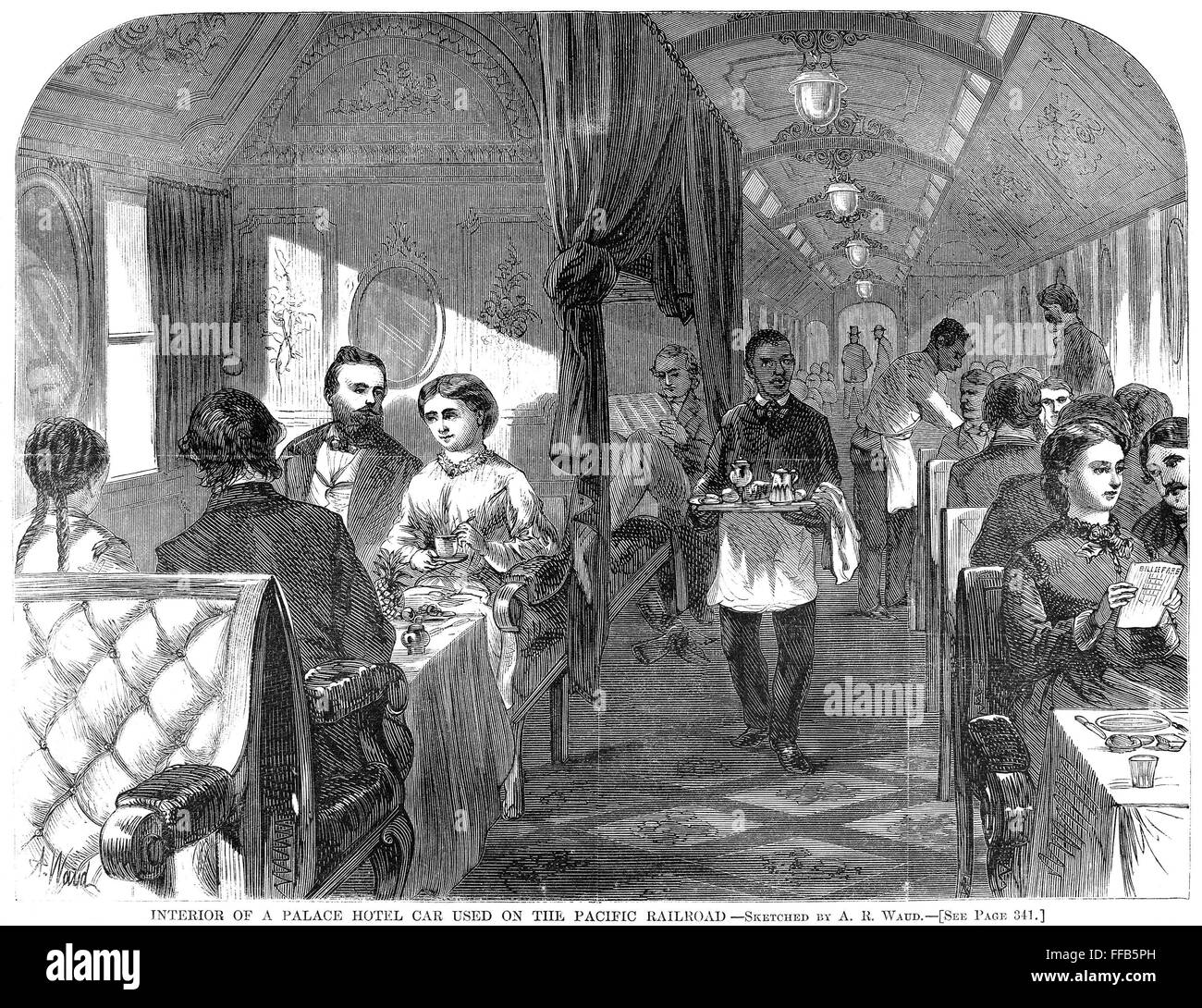 RAILROAD: INTERIOR, 1869. /nInterior of a Palace Hotel car on the Union