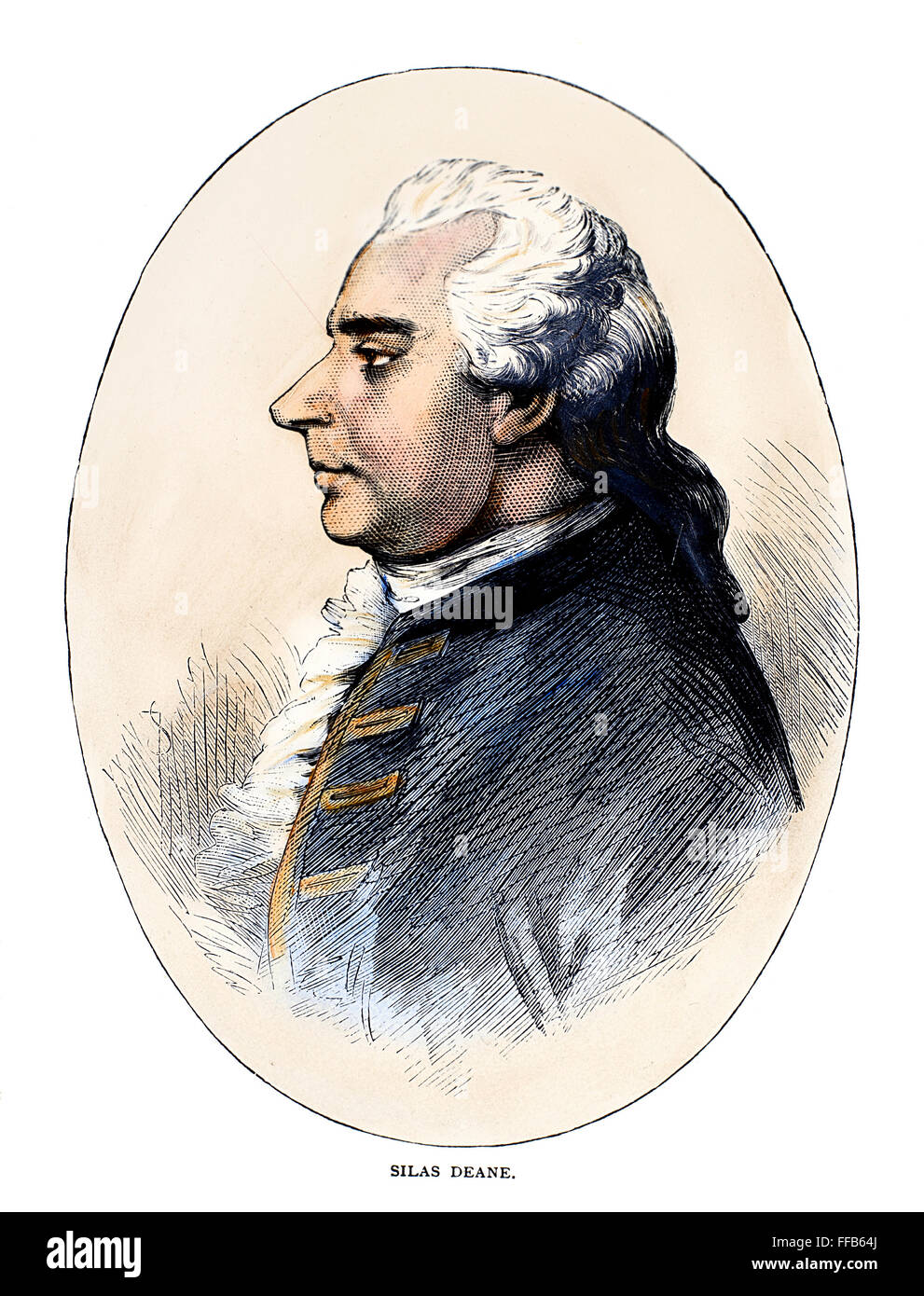 SILAS DEANE (1737 1789) /nAmerican lawyer and diplomat Wood engraving