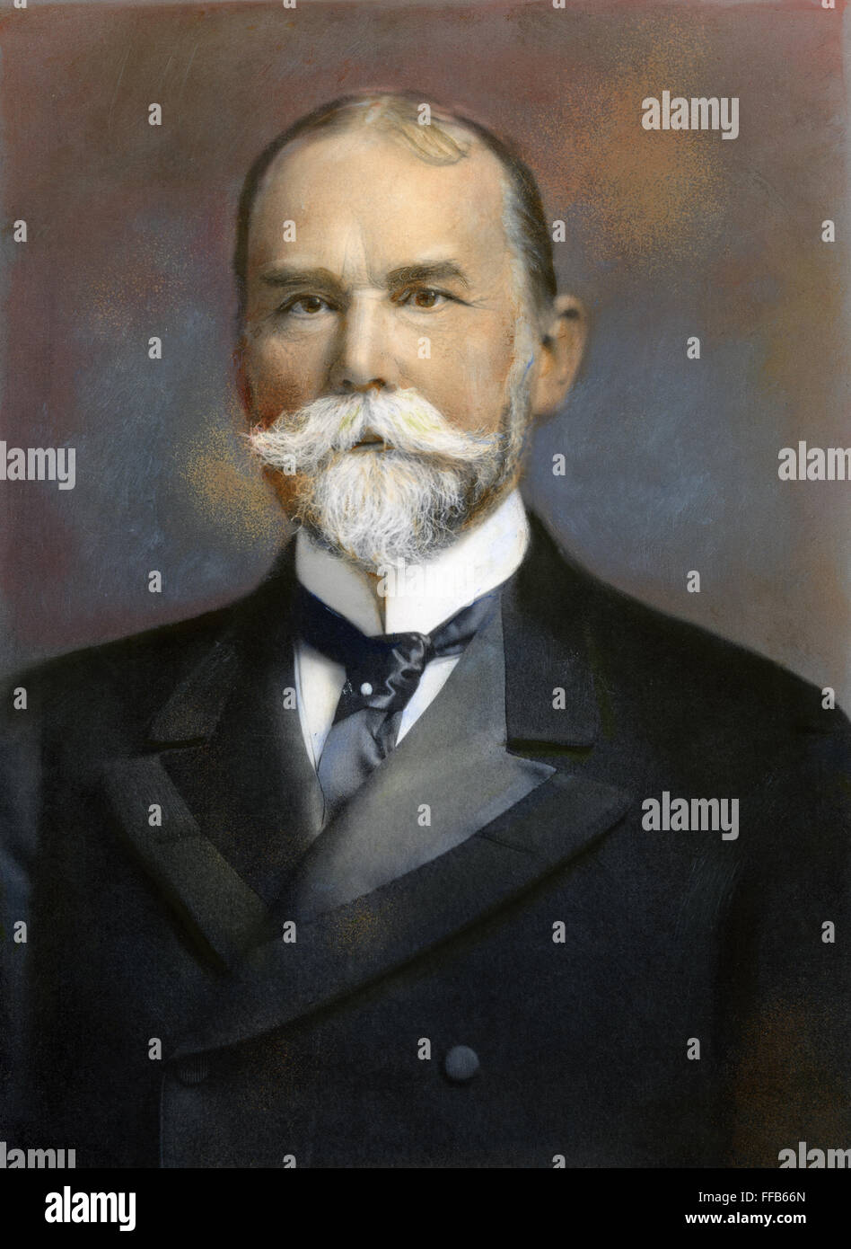 JOHN MILTON HAY (1838-1905). /nAmerican statesman and author. Oil over a photograph, 1904. Stock Photo
