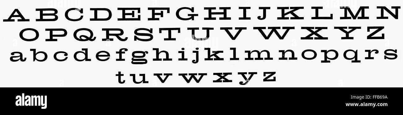 ALPHABET, c1815. /nEgyptian type, c1815 Stock Photo - Alamy
