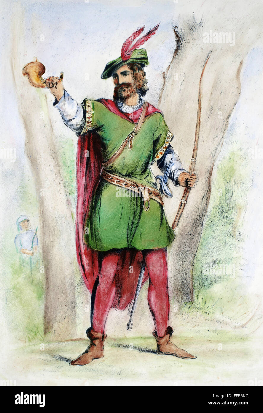 ROBIN HOOD. /nLithograph, 19th century. Stock Photo