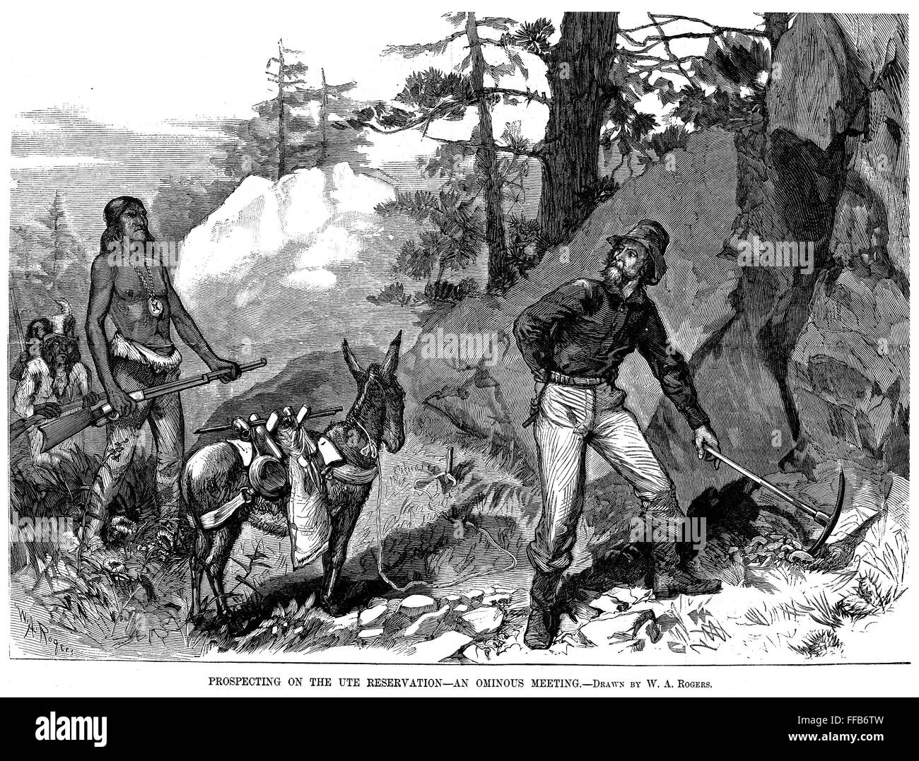 Native Prospecting Examples ILLEGAL PROSPECTING, 1879. /nA prospector caught illegally searching ...