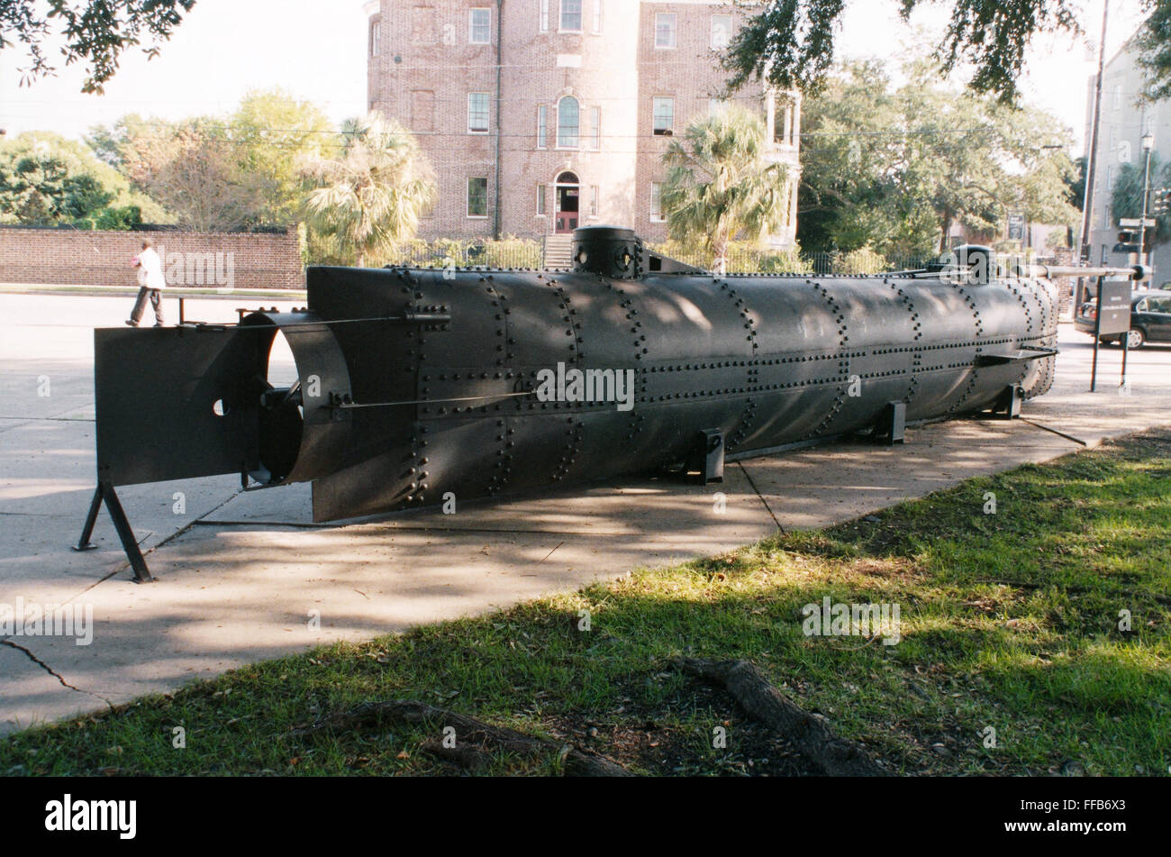 HUNLEY SUBMARINE REPLICA. /nReplica of the Confederate submarine