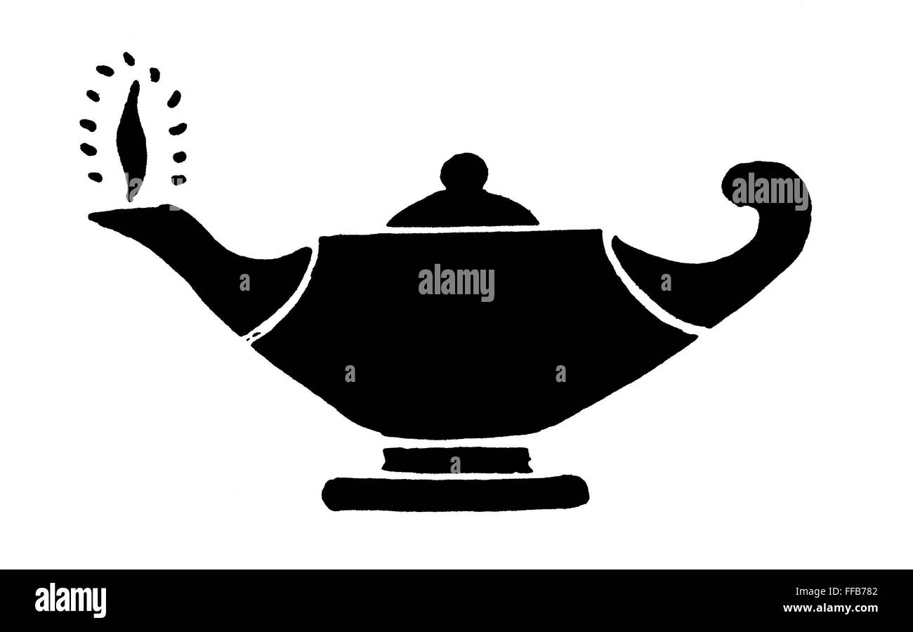 OIL LAMP SYMBOL. /nAn oil lamp as the symbol of knowledge and philosophy Stock Photo Alamy