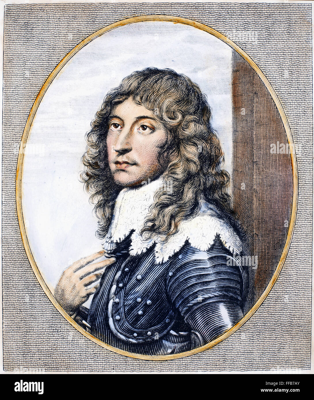 PRINCE RUPERT (1619-1682). /nCount Palatine of Rhine, Duke of Bavaria and Duke of Cumberland. Line engraving, 1828, after a painting by Sir Anthony Van Dyck. Stock Photo
