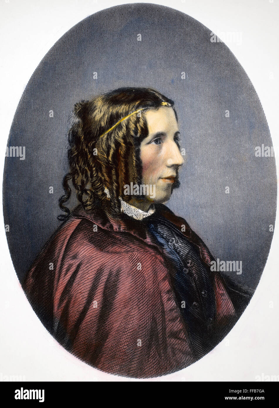 HARRIET BEECHER STOWE /n(1811-1896). American abolitionist and writer. Steel engraving, English, 1853. Stock Photo
