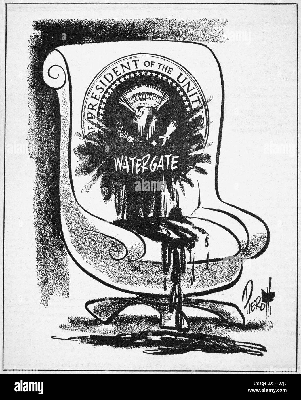 WATERGATE SCANDAL, 1973. /nCartoon by John Pierotti for the New York