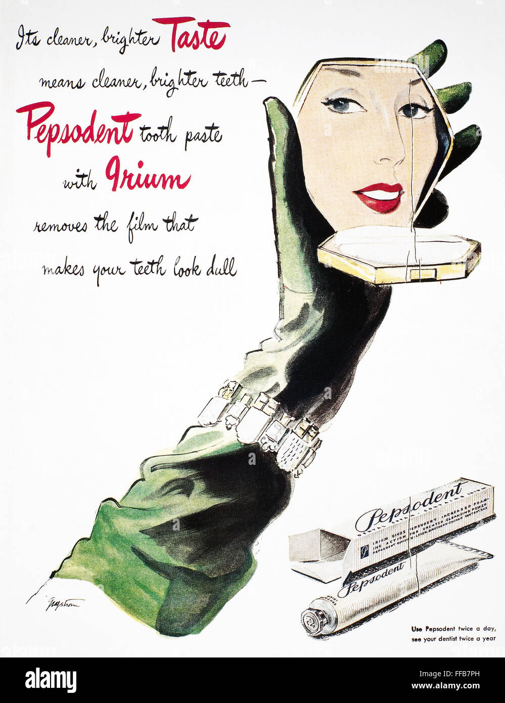 TOOTHPASTE AD, 1945. /nAmerican magazine advertisement, 1945, for