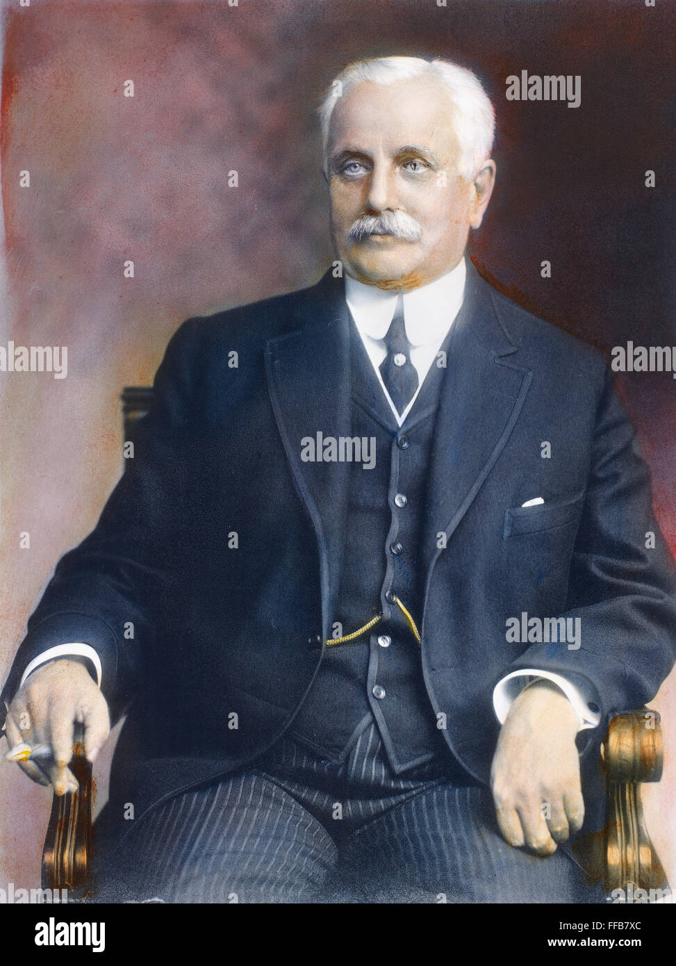 FRANK WINFIELD WOOLWORTH /n(1852-1919). American merchant. Oil over a photograph, 1913. Stock Photo