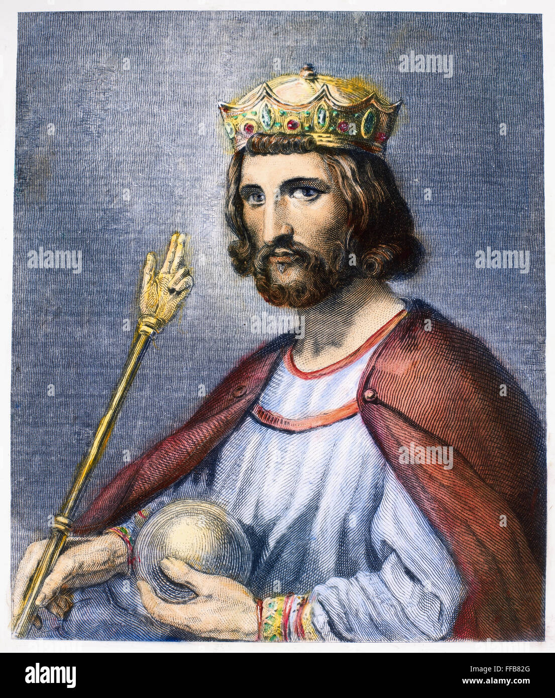 HUGH CAPET c938 996 nKing Of France 987 996 Line Engraving 
