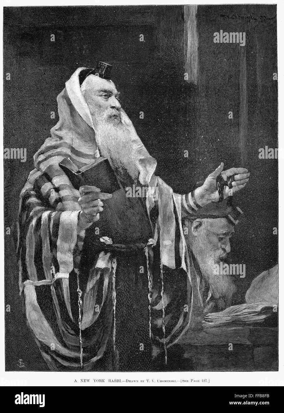 NEW YORK RABBI, 1890. /nWood engraving after a drawing, 1890, by T.V ...