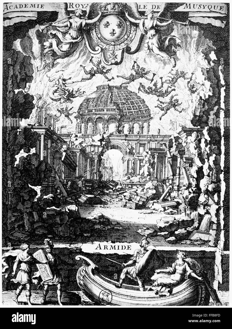 LULLY: ARMIDE, 1686. /nEngraved frontispiece to Jean Baptiste Lully's opera  'Armide, 1686.' Stock Photo - Alamy