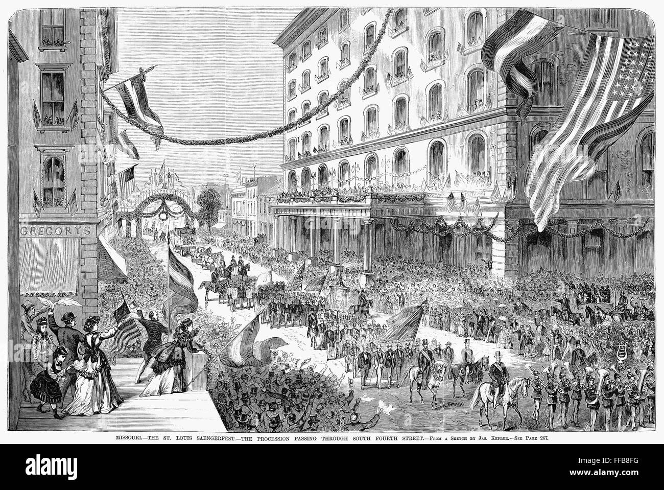 ST. LOUIS PARADE, 1872. /nThe Saengerfest (music festival) parade at