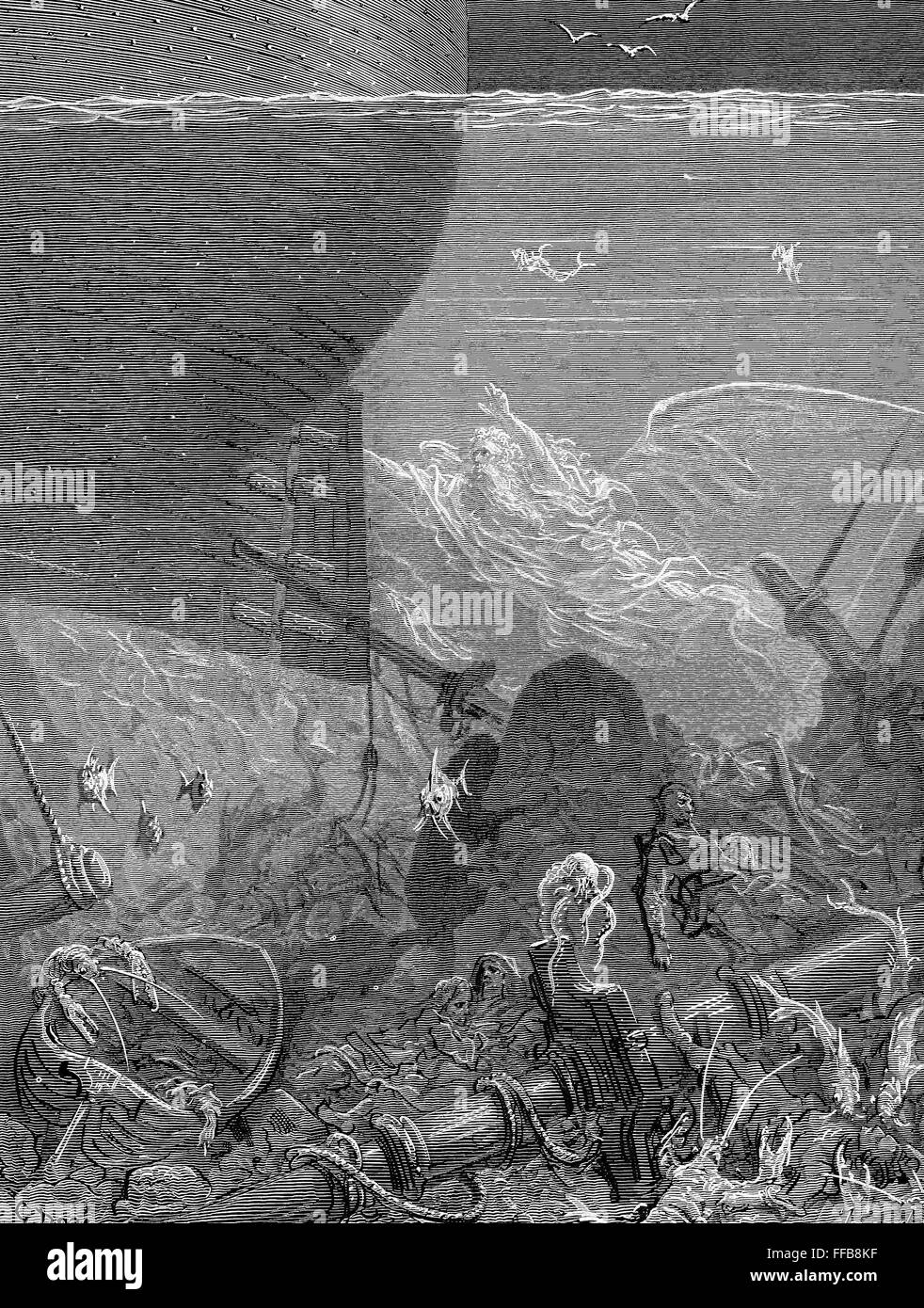 COLERIDGE ANCIENT MARINER. /nWood engraving after Gustave DorΘ from a