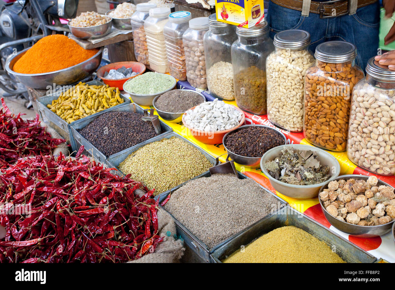 Indian market spices Stock Photo