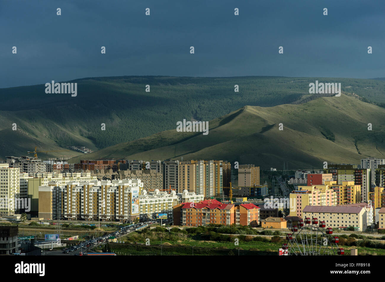 Newly built residential area, Ulan Bator, Mongolia Stock Photo