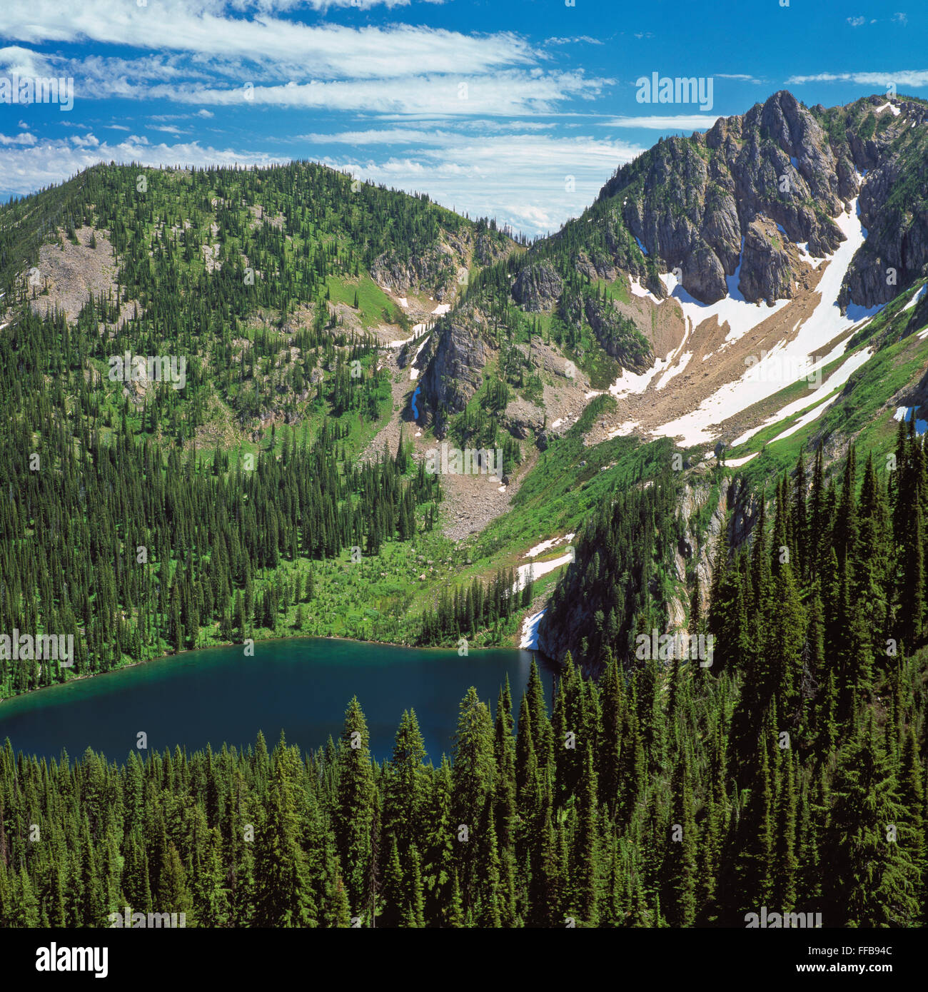 cliff lake below eagle cliff in the bitterroot range along the