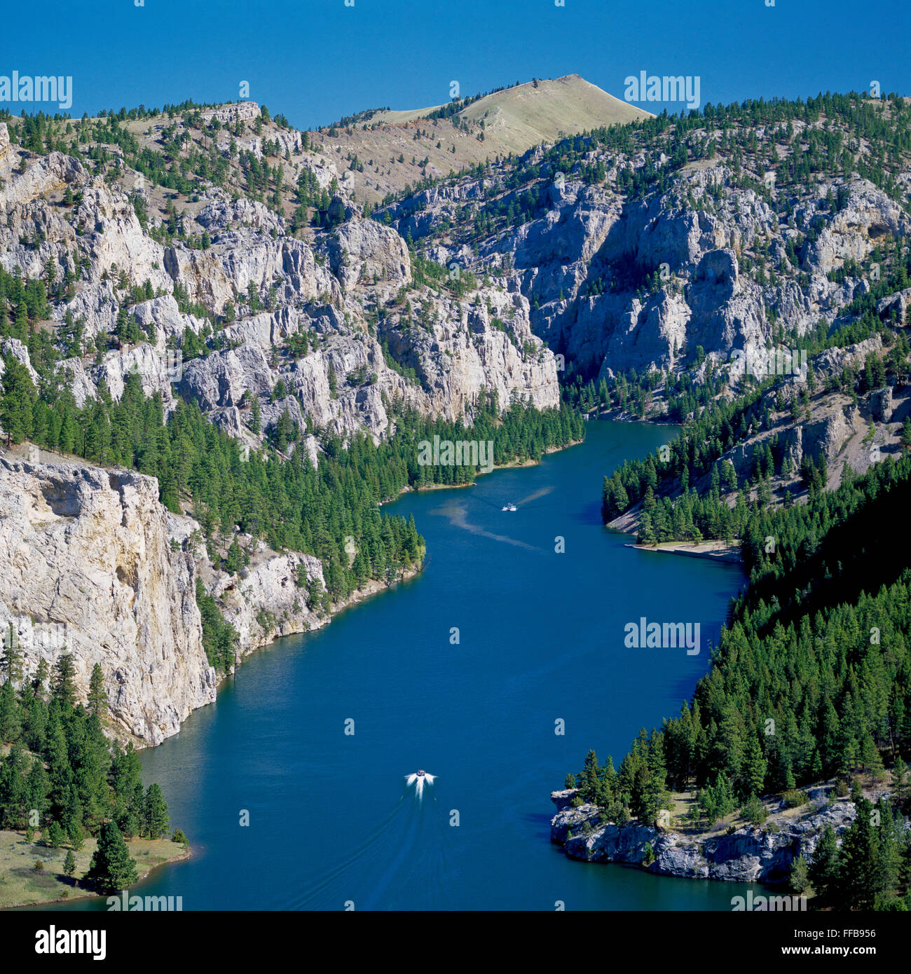boating on holter lake on the missouri river in the gates of the