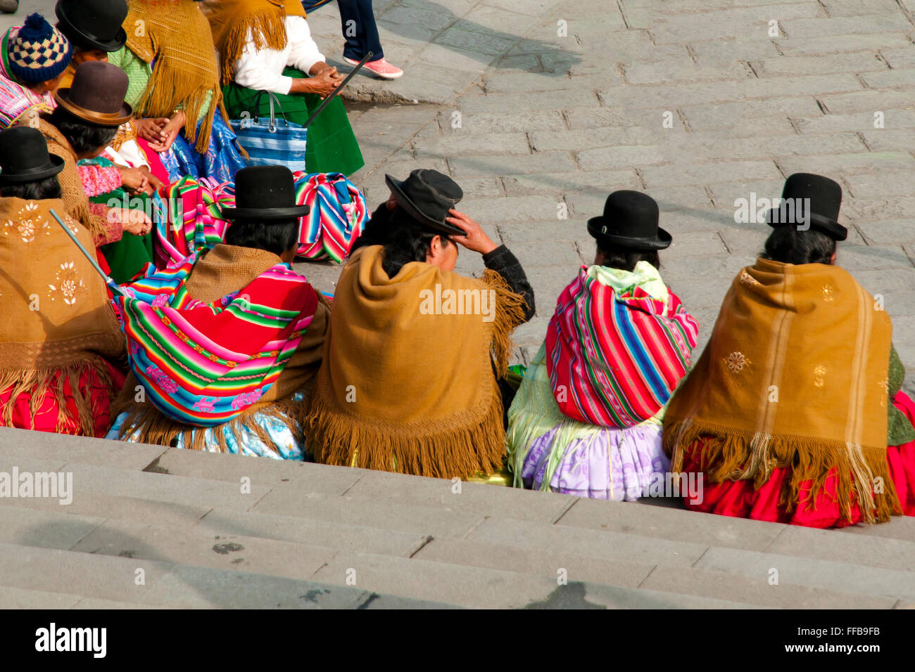 Women in Bowler Hats - La Paz - Bolivia Stock Photo - Alamy
