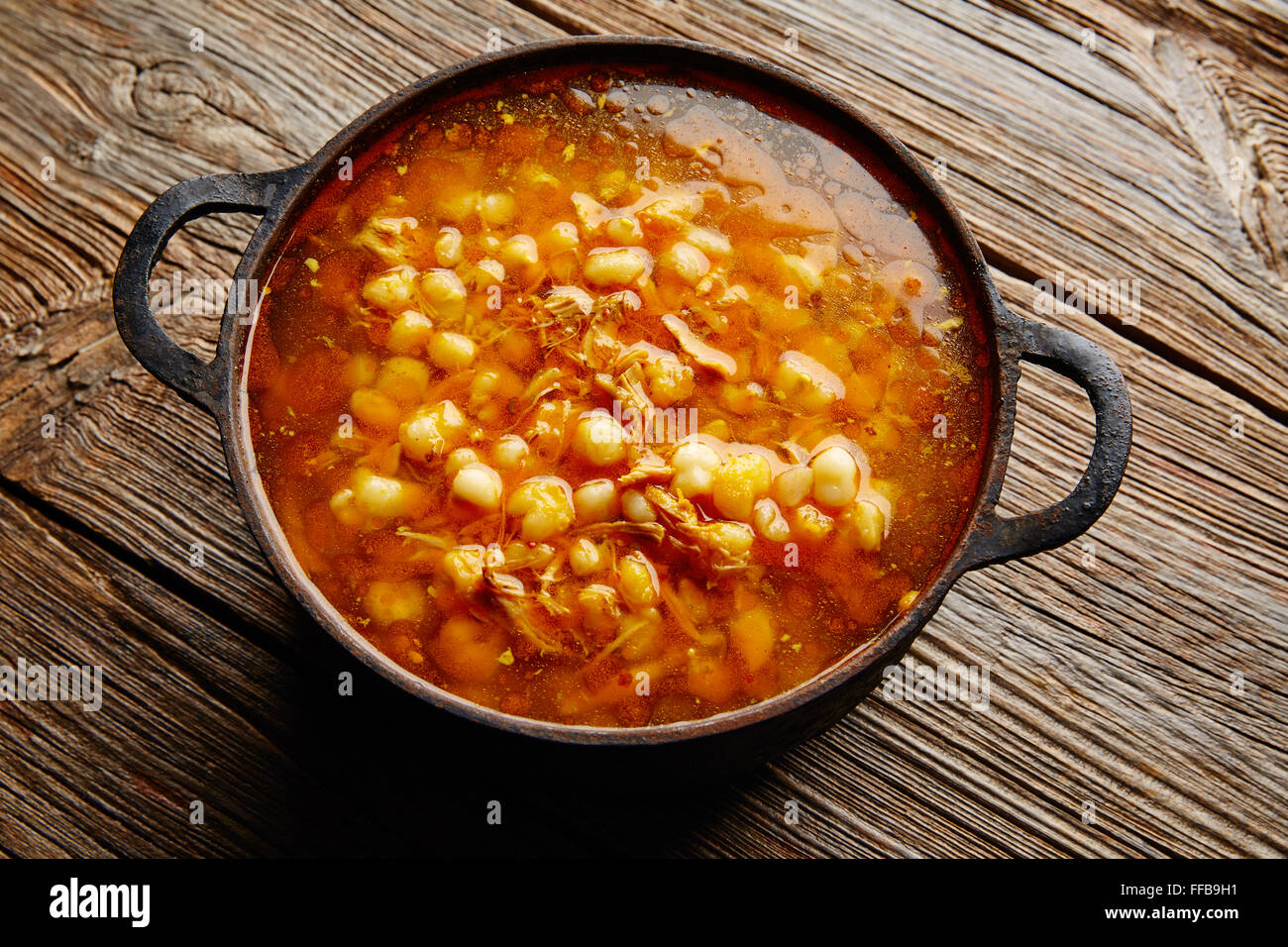 Pozole with mote big corn stew from Mexico in old cooking pot Stock Photo Alamy