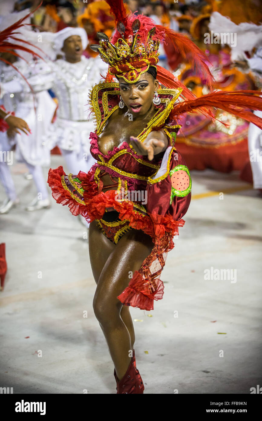Samba Dancers Parade In The Sambadrome During The Rio