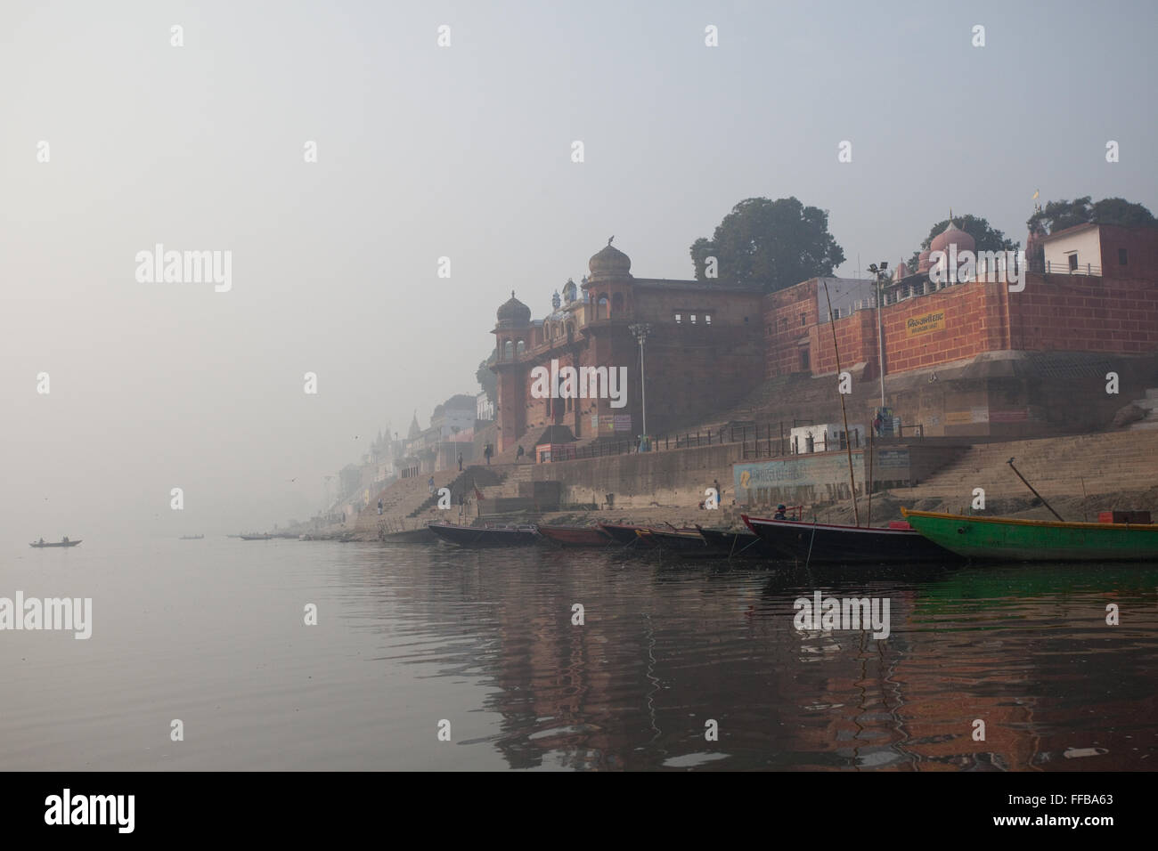 Ghat on the Ganges, Varanasi Stock Photo