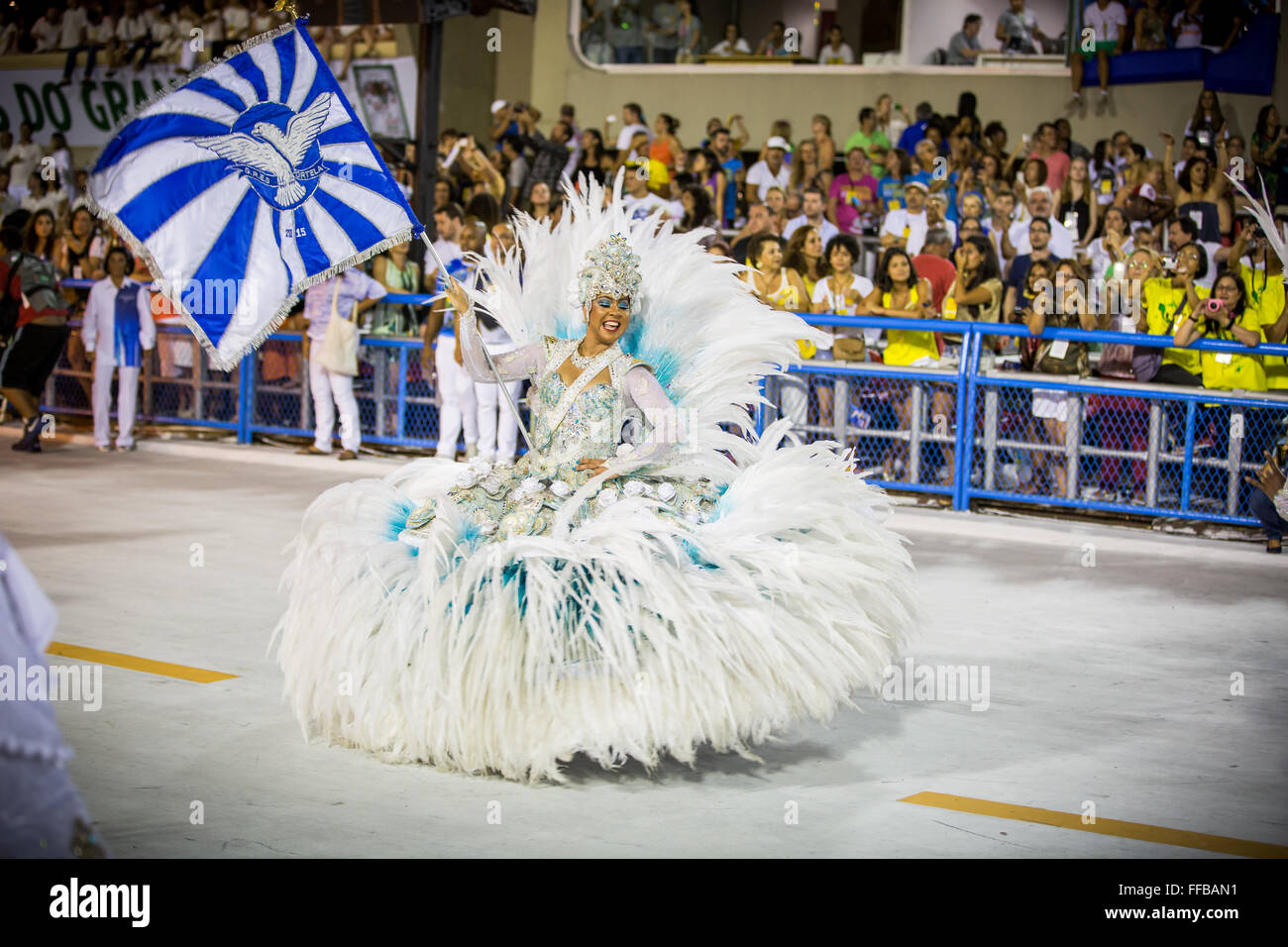 Samba dancers parade in the Sambadrome during the Rio Carnival February ...