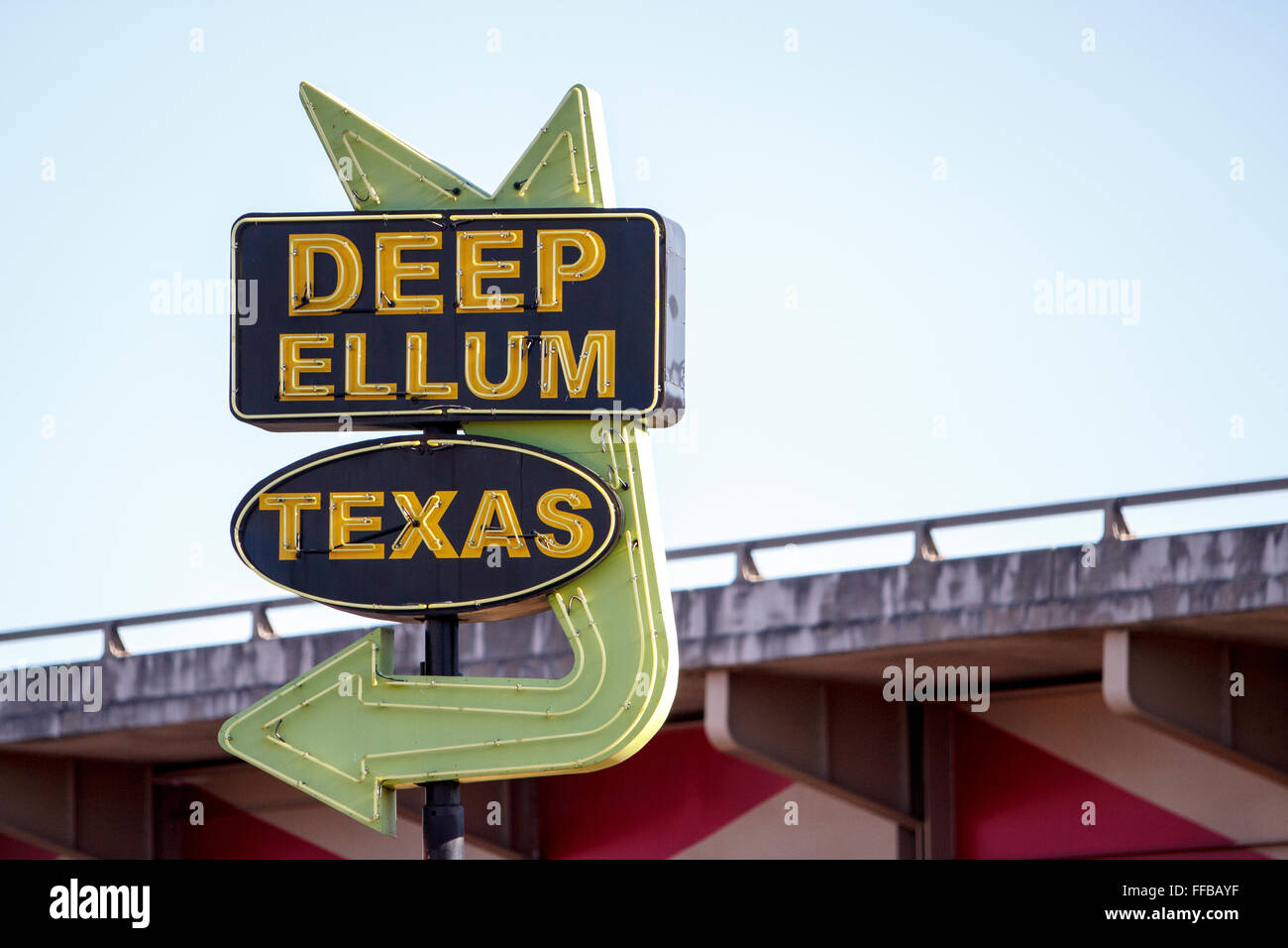 Dallas Deep Ellum Texas sign Stock Photo