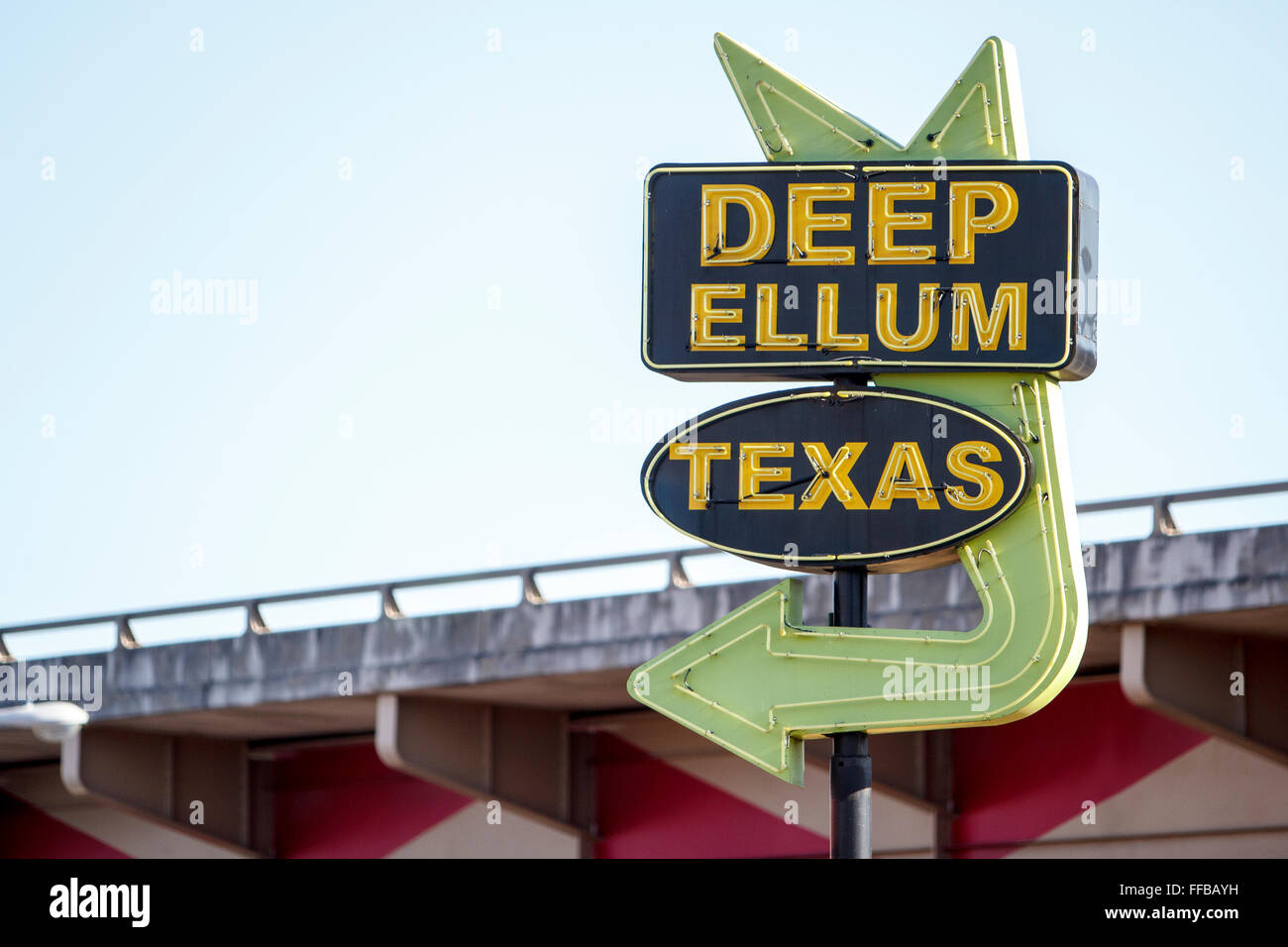 Dallas Deep Ellum Texas sign Stock Photo