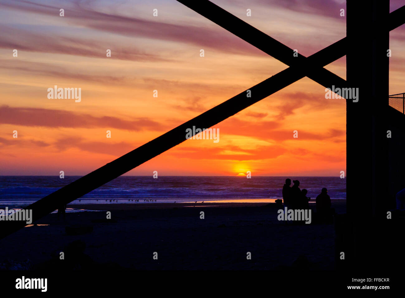 Amazing sunset on the D River Beach in Lincoln City Oregon, home of the