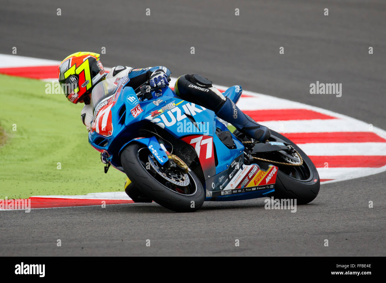 Misano Adriatico, Italy - June 20, 2015: Suzuki GSX-R1000  of Team Suzuki Europe, driven by TESSELS Wayne Stock Photo