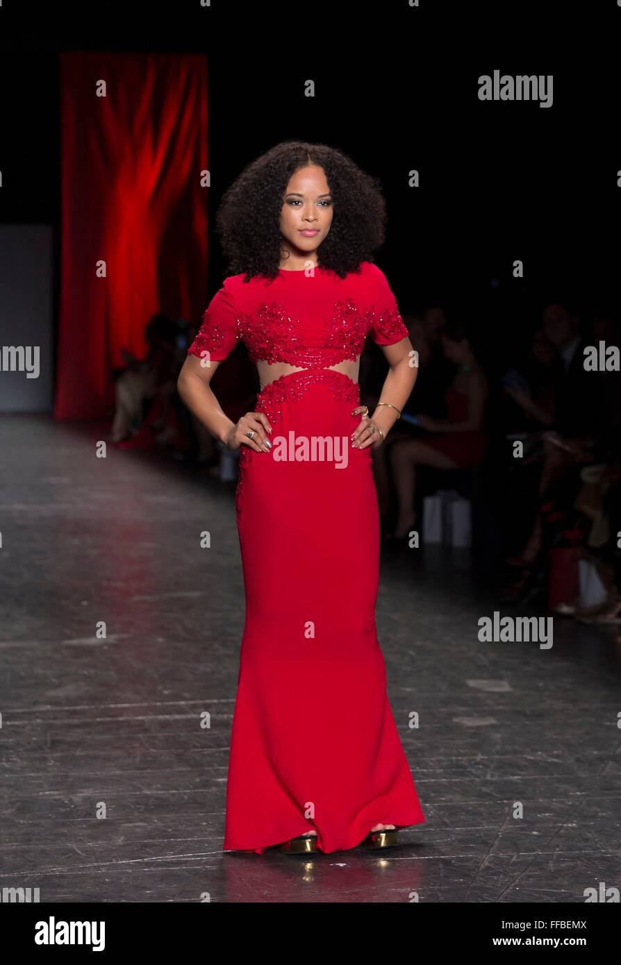 New York, NY, USA. 11th Feb, 2016. Serayah on the runway for Go Red For Women Red Dress Collection 2016, Skylight Moynihan Station, New York, NY February 11, 2016. Credit:  Lev Radin/Everett Collection/Alamy Live News Stock Photo