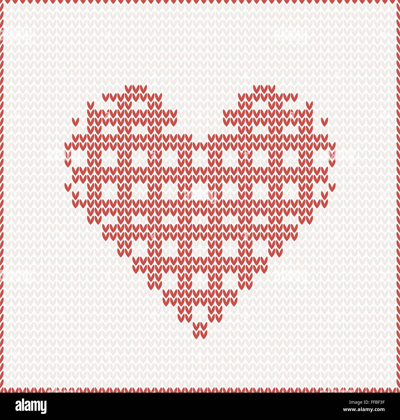 Seamless Knitted vector pattern with red heart Stock Vector Image & Art ...