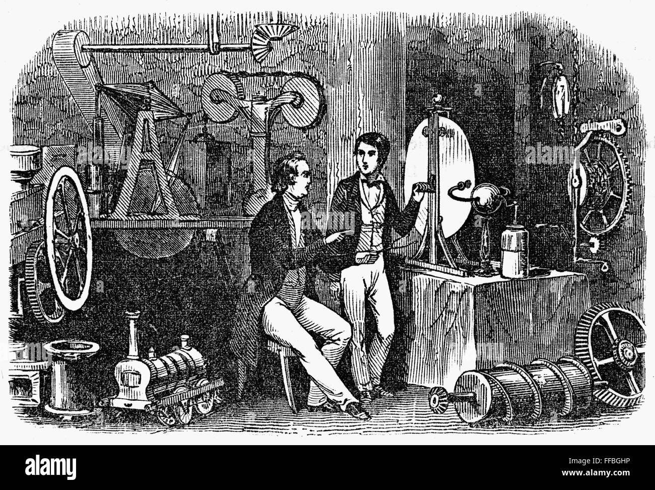 LABORATORY, 1846. /nLine engraving, American, 1846 Stock Photo - Alamy