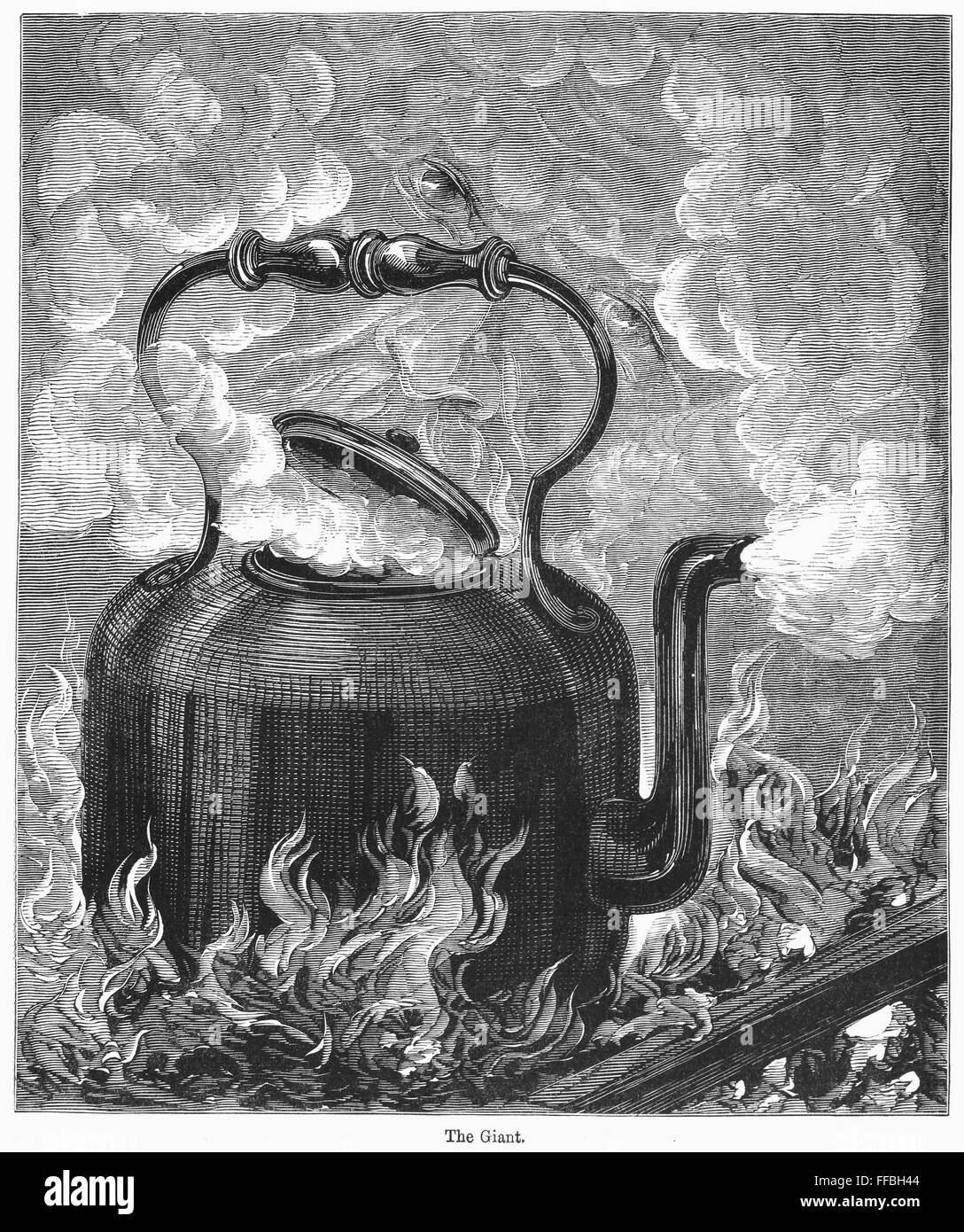 Steam Engine Engravings STEAM ENGINE. /nAllegorical representation of a steam engine. Wood ...