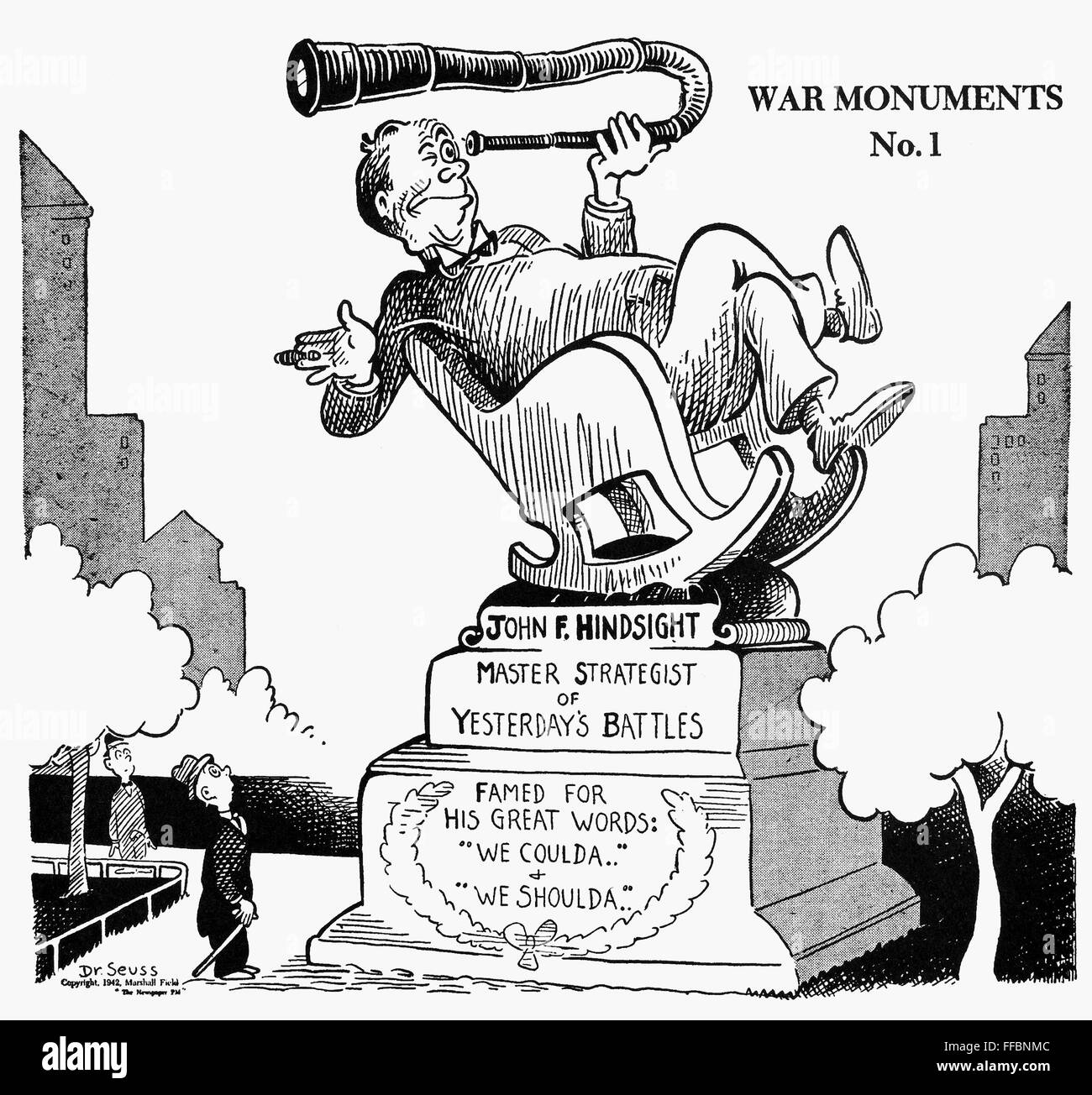 CARTOON: WORLD WAR II. /n'War Monuments No. 1.' American cartoon by Dr. Seuss (Theodor Geisel) for 'PM,' 5 January 1942 Stock Photo - Alamy CARTOON: WORLD WAR II. /n'War Monuments No. 1.' American cartoon by Dr. Seuss (Theodor Geisel) for 'PM,' 5 January 1942 Stock Photo - Alamy
