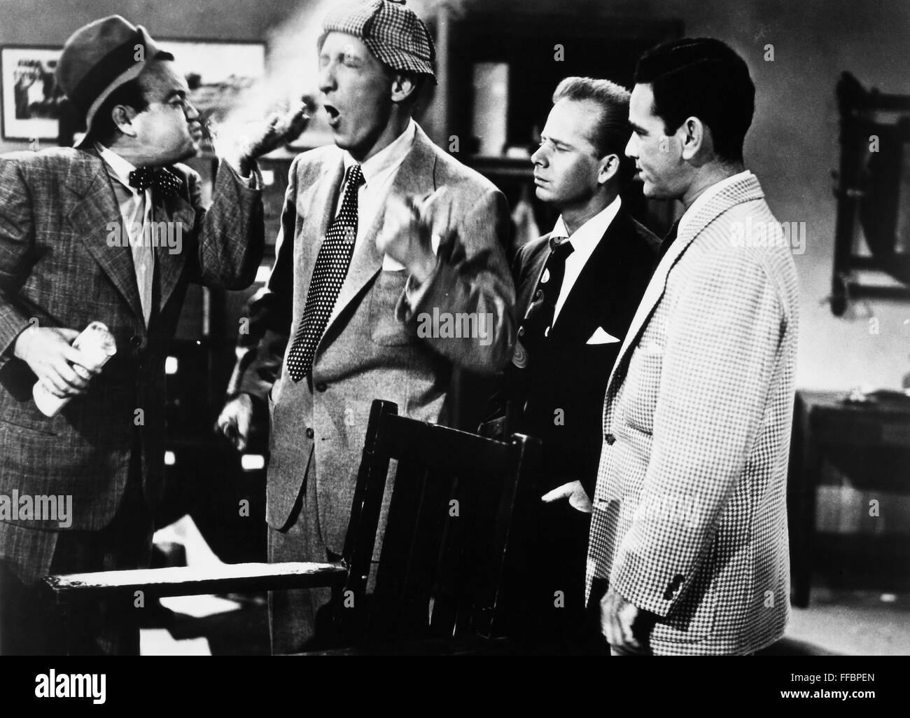 FILM: PRIVATE EYES, 1953. /nThe Bowery Boys in the 1953 film 'Private Eyes.' Stock Photo