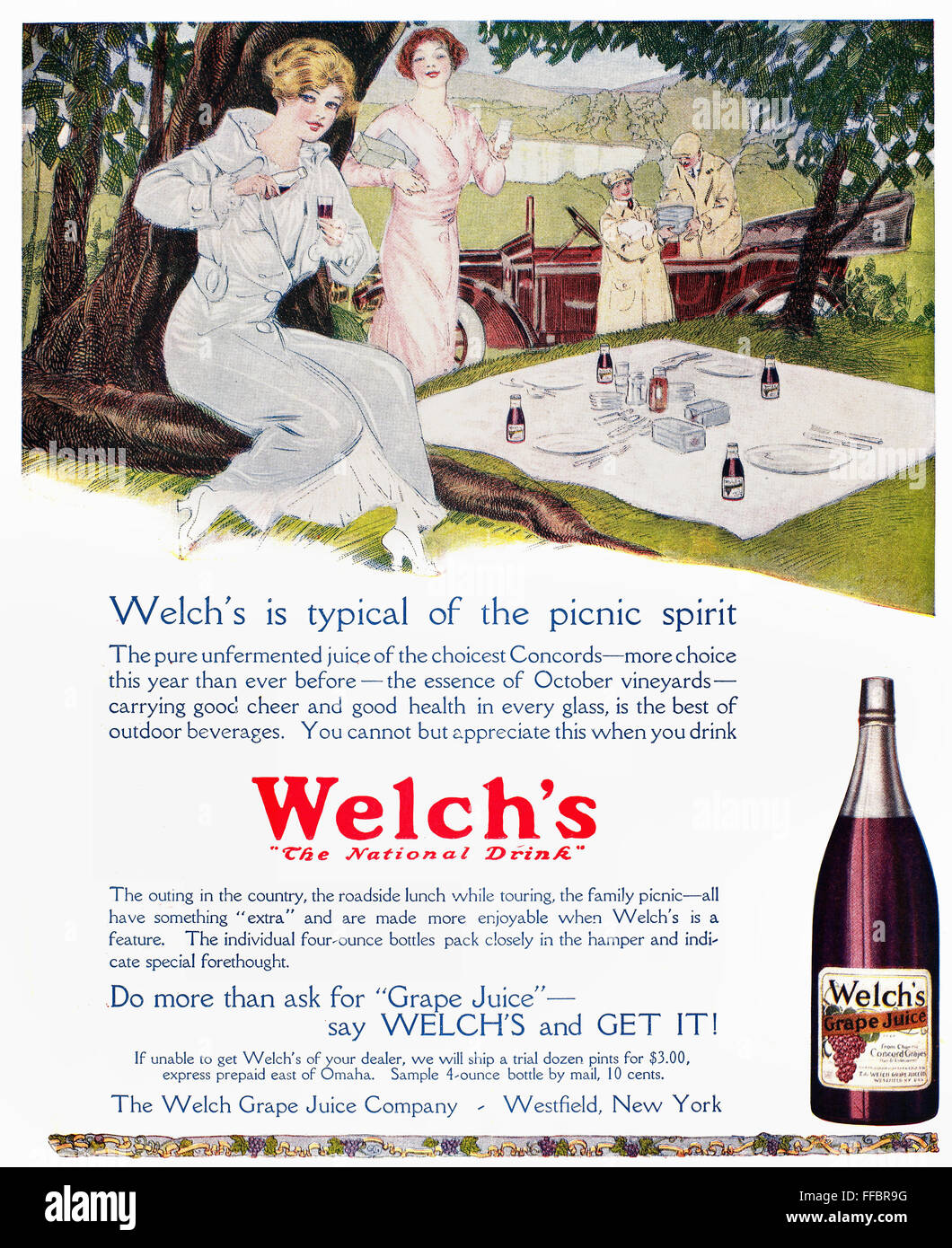 WELCH'S GRAPE JUICE, 1914. /nAmerican magazine advertisement Stock