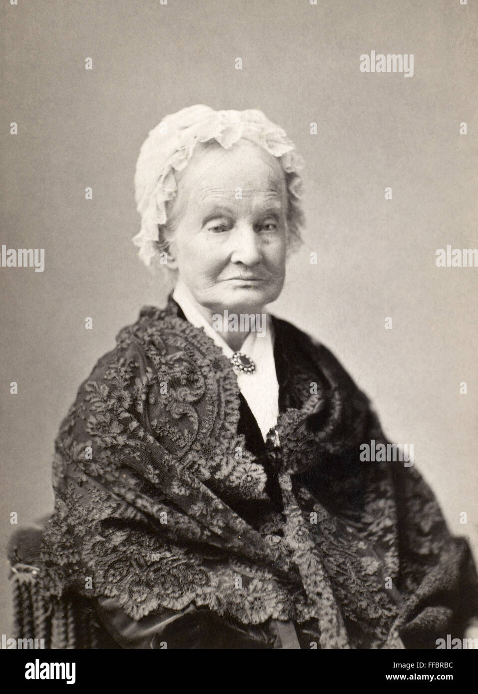 ELIZA BALLOU GARFIELD /n(1801-1888). Mother of President James A. Garfield. Photograph, 1881. Stock Photo