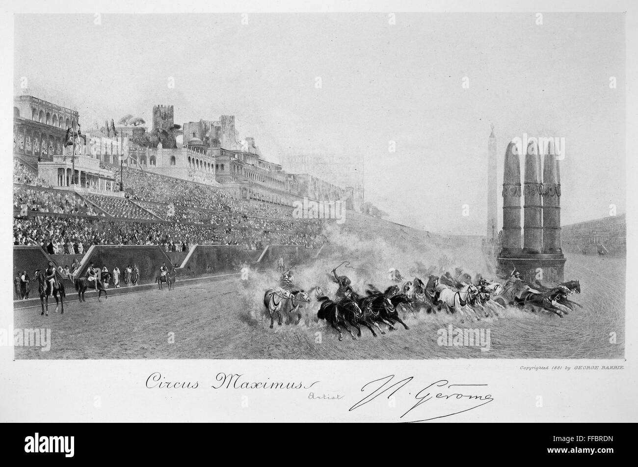 ANCIENT ROME: CHARIOT RACE. /nCircus Maximus. Mezzotint, 1881, after ...