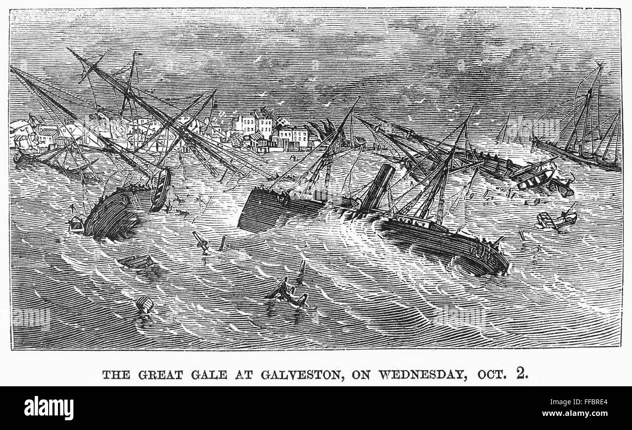 HURRICANE GALVESTON, 1867. /nShips floundering in the Gulf of Mexico