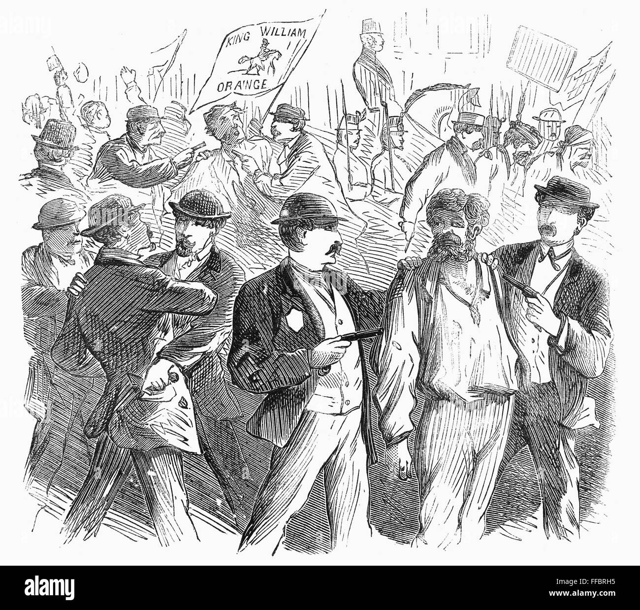 Spectators Riots NEW YORK: ORANGE RIOT. /nSpectators are searched for concealed weapons ...