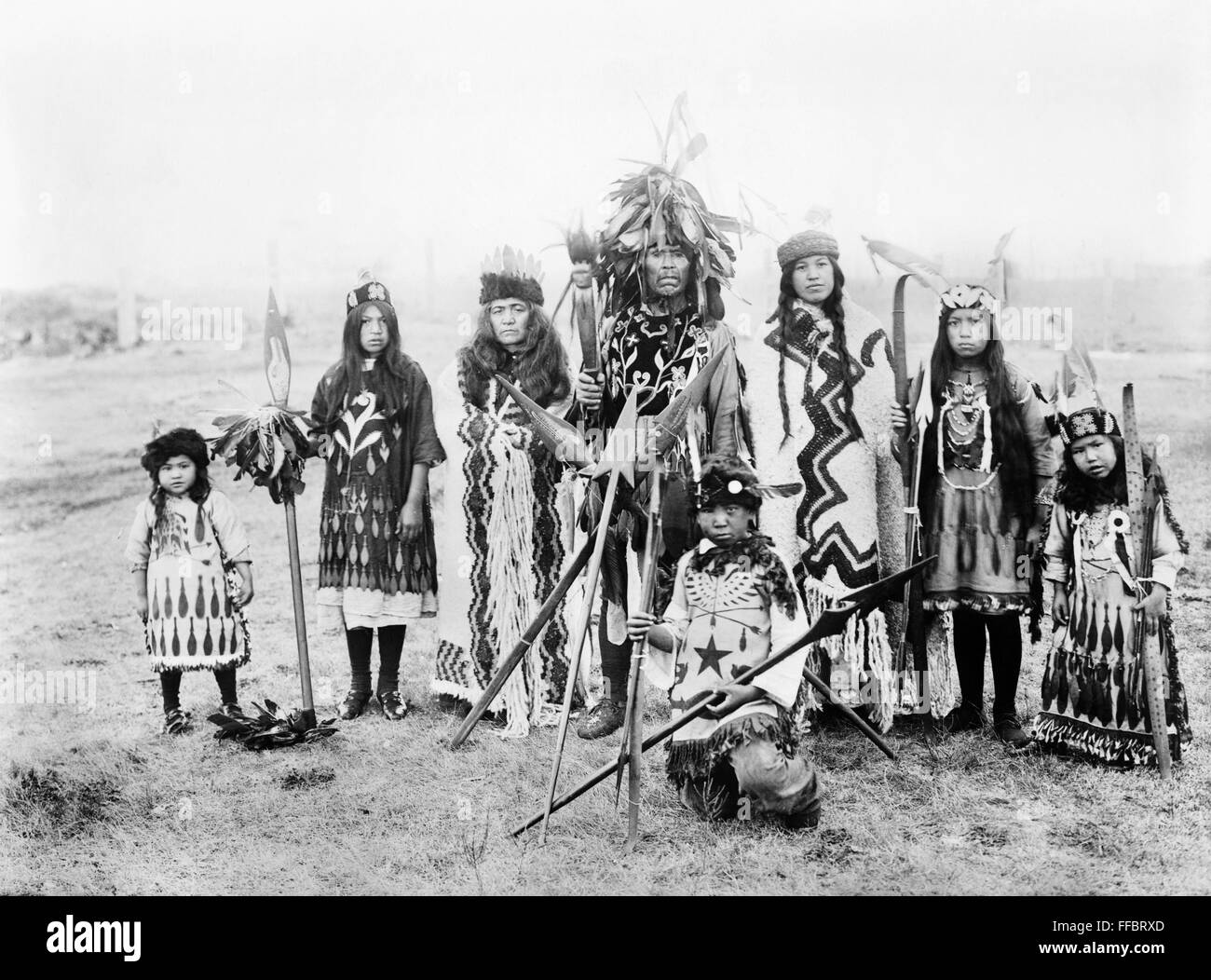 NORTHWEST: LUMMI, c1915. /nA family of the Lummi tribe of Siwash Native Americans. Stock Photo