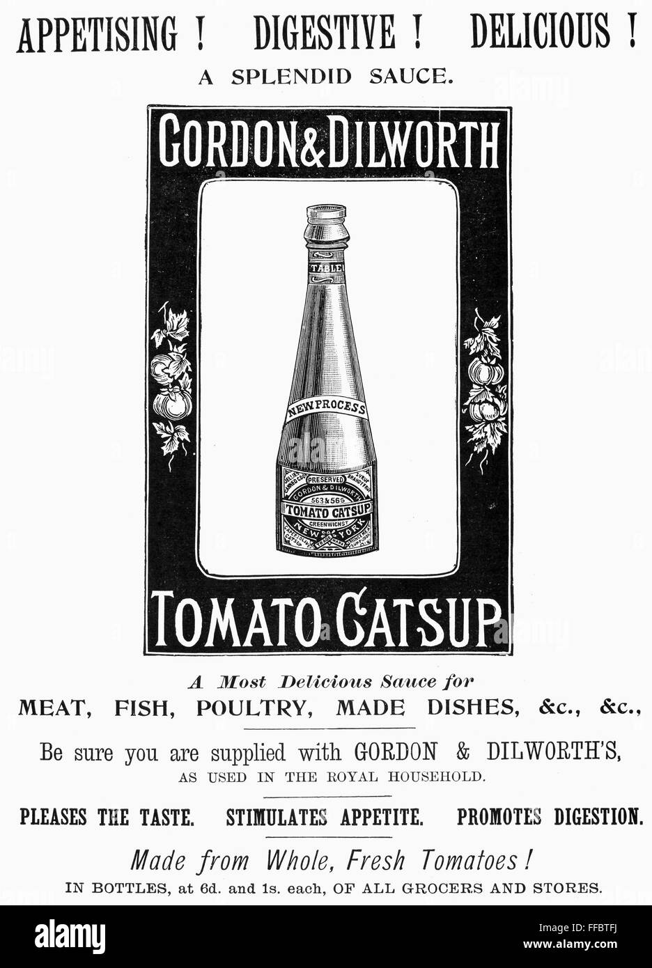 CATSUP ADVERTISEMENT, 1897. /nEnglish newspaper advertisement for