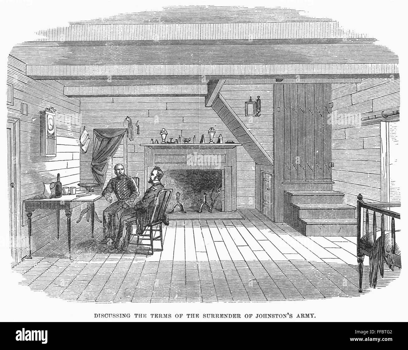 CIVIL WAR SURRENDER. /nThe surrender of General Joseph Eggleston Johnston to General Sherman