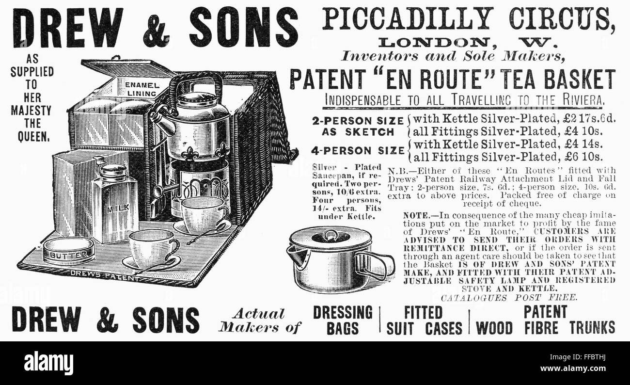 TEA SERVICE, 1898. /nEnglish newspaper advertisement for Drew & Sons