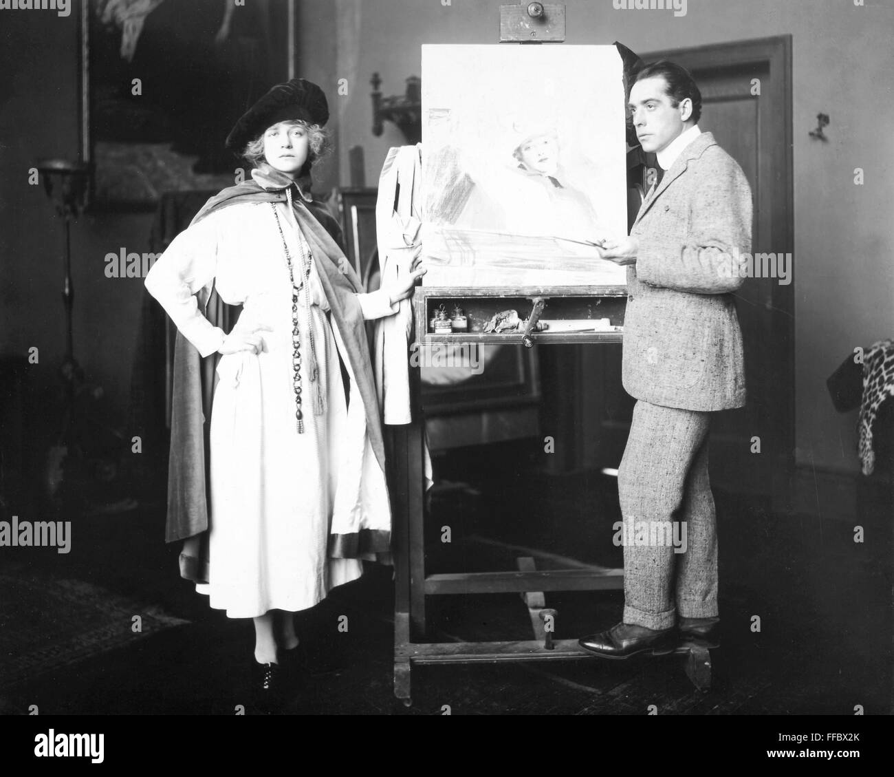 ARTIST AND MODEL, c1905. /nAmerican actress Beatrice Swanson in the ...