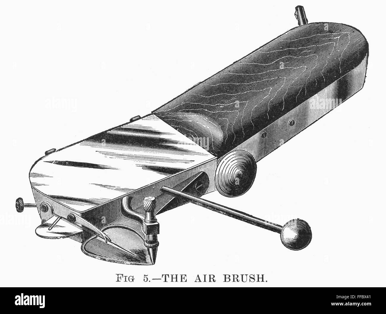AIRBRUSH, 1886. /nAn airbrush, invented by Abner Peeler, 1879 Stock