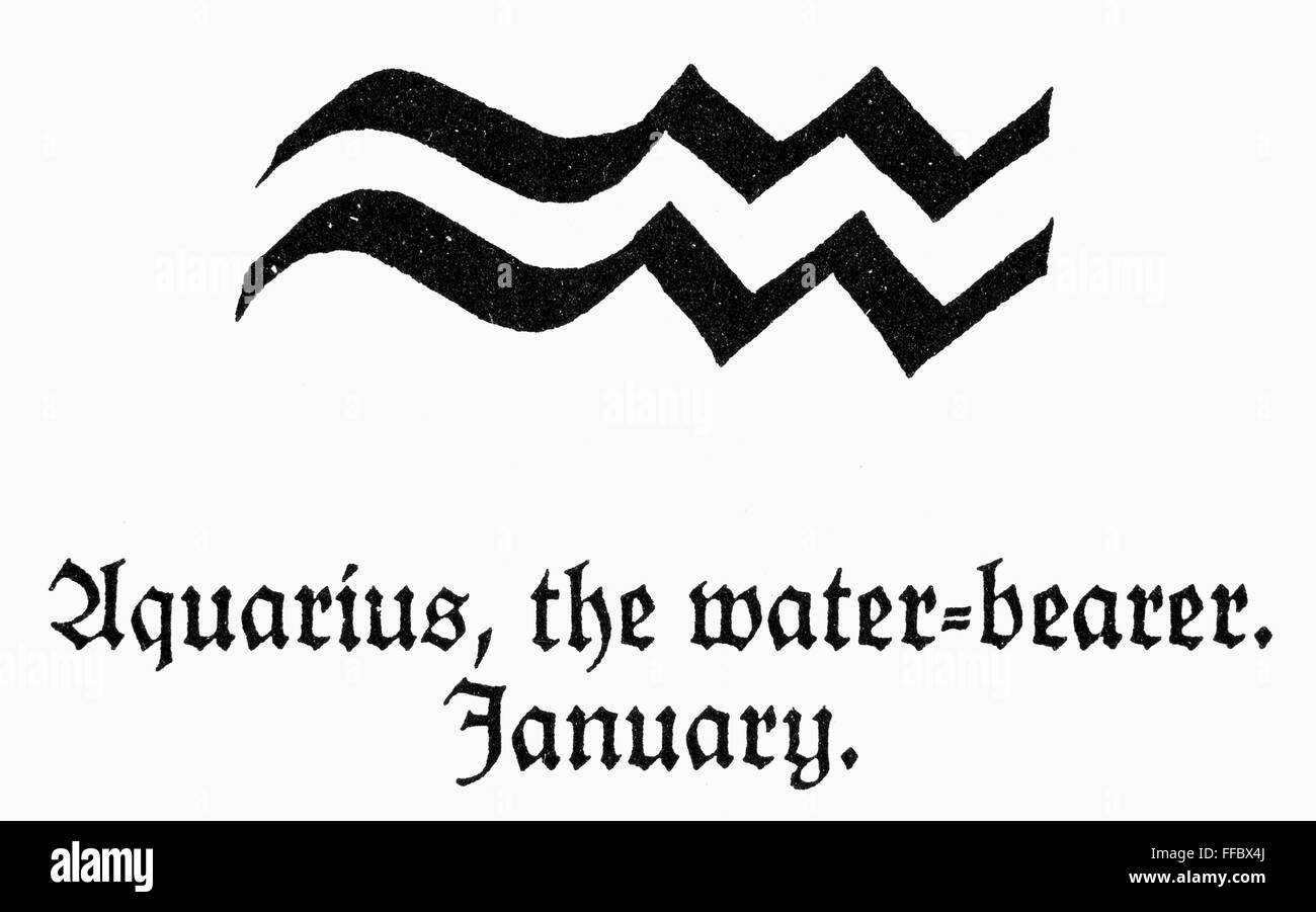 ZODIAC AQUARIUS./nZodiacal symbol for Aquarius, the waterbearer Stock