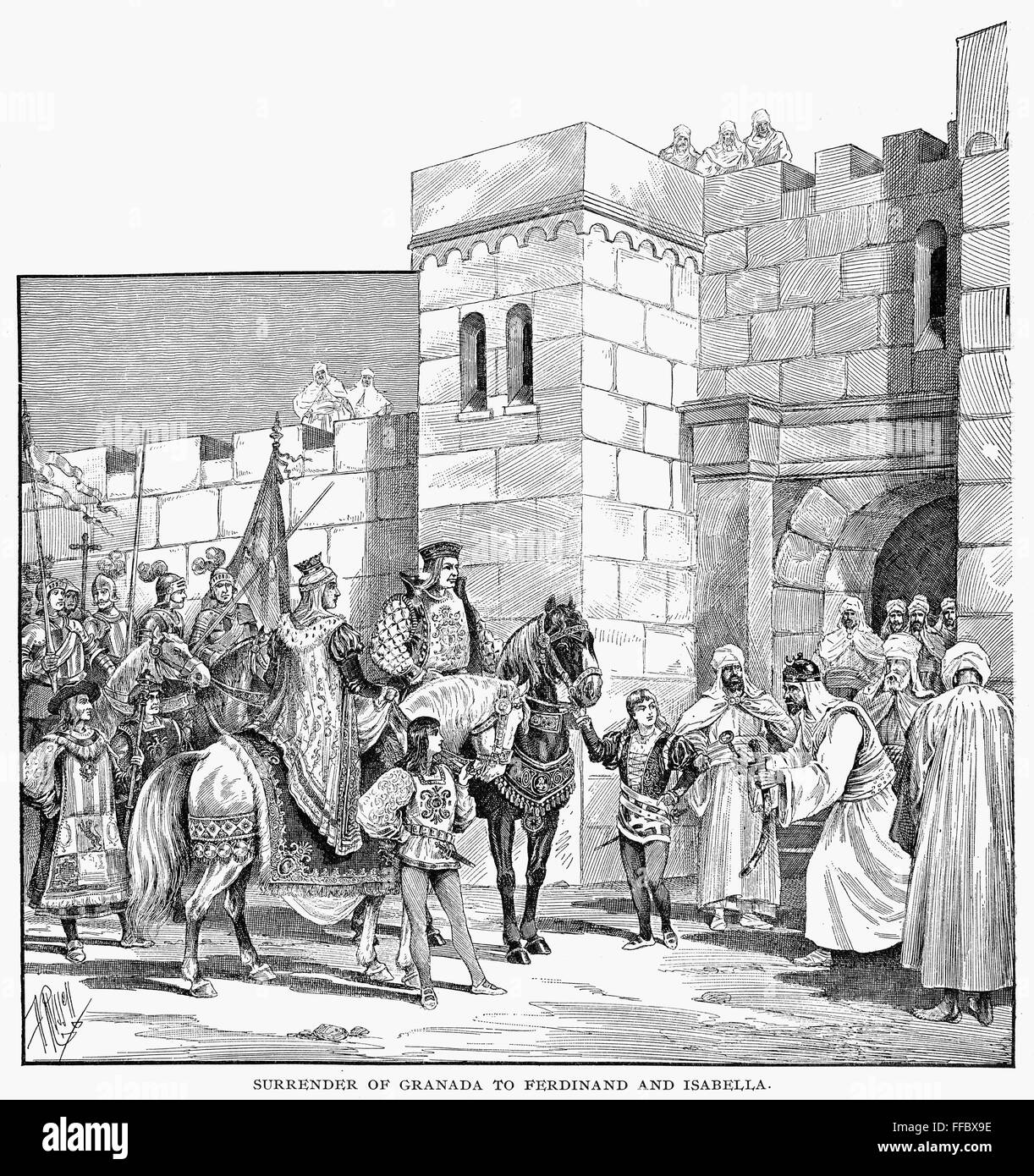 SPAIN GRANADA, 1492. /nThe surrender of Granada to King Ferdinand and